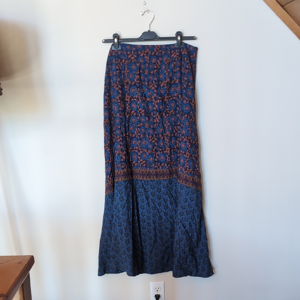 Elegant Blue and Brown Women's Skirt